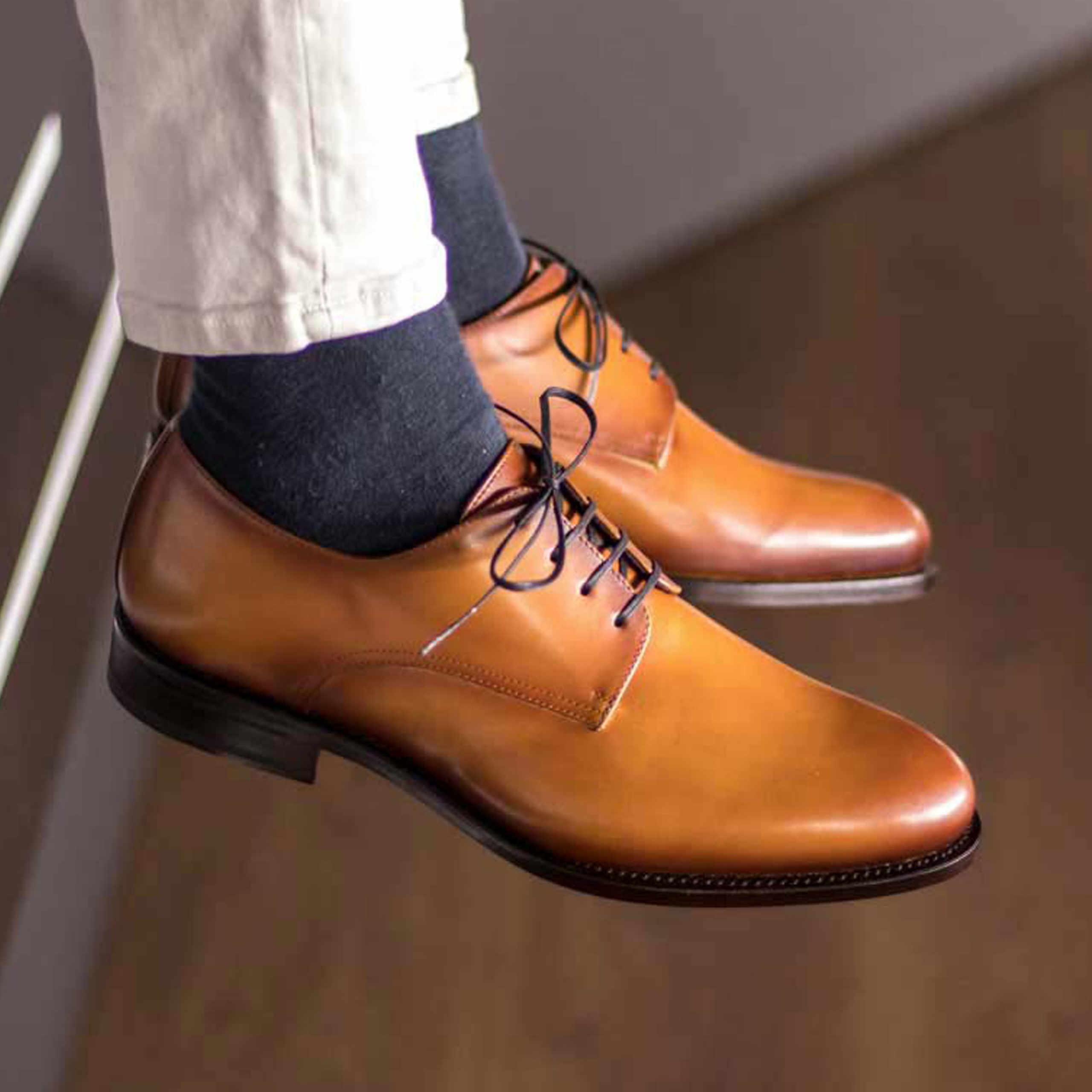 Executive Cognac Derby Shoes