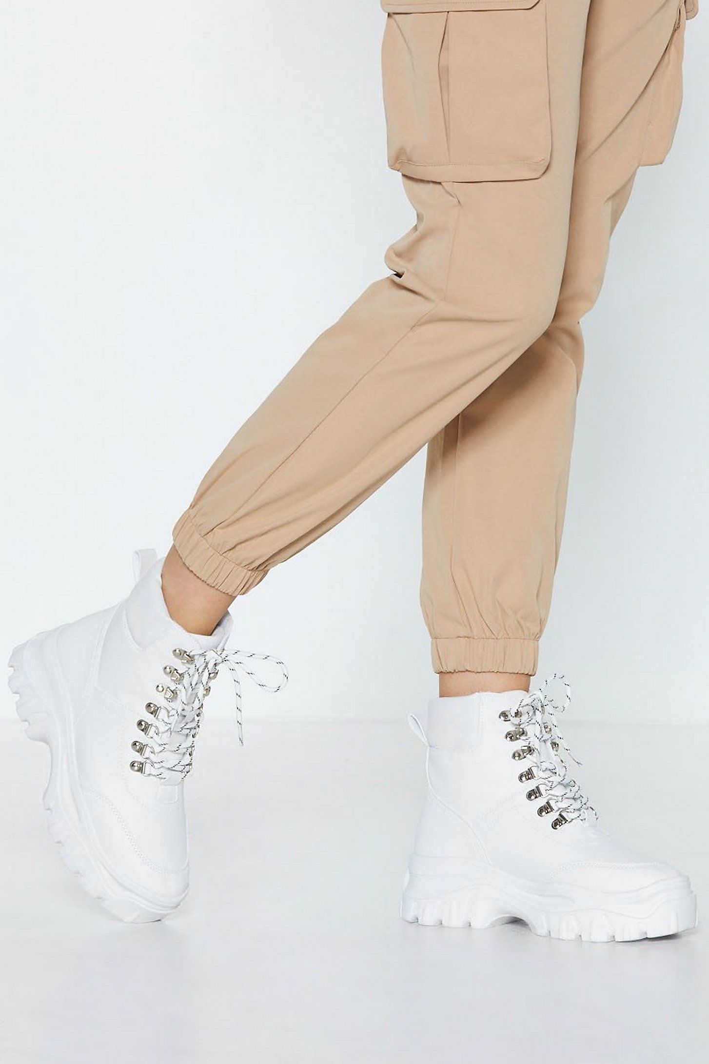 Hiking White Dress Boots