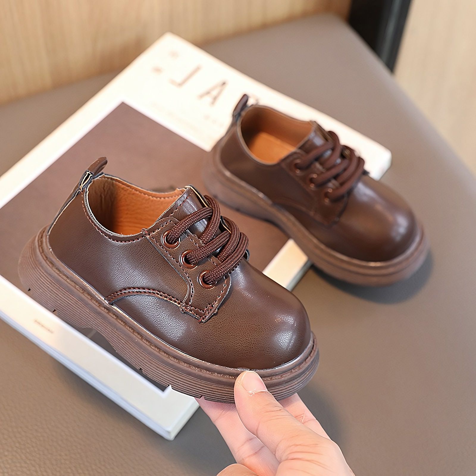 Kids School Shoes - Size 30 - Brown