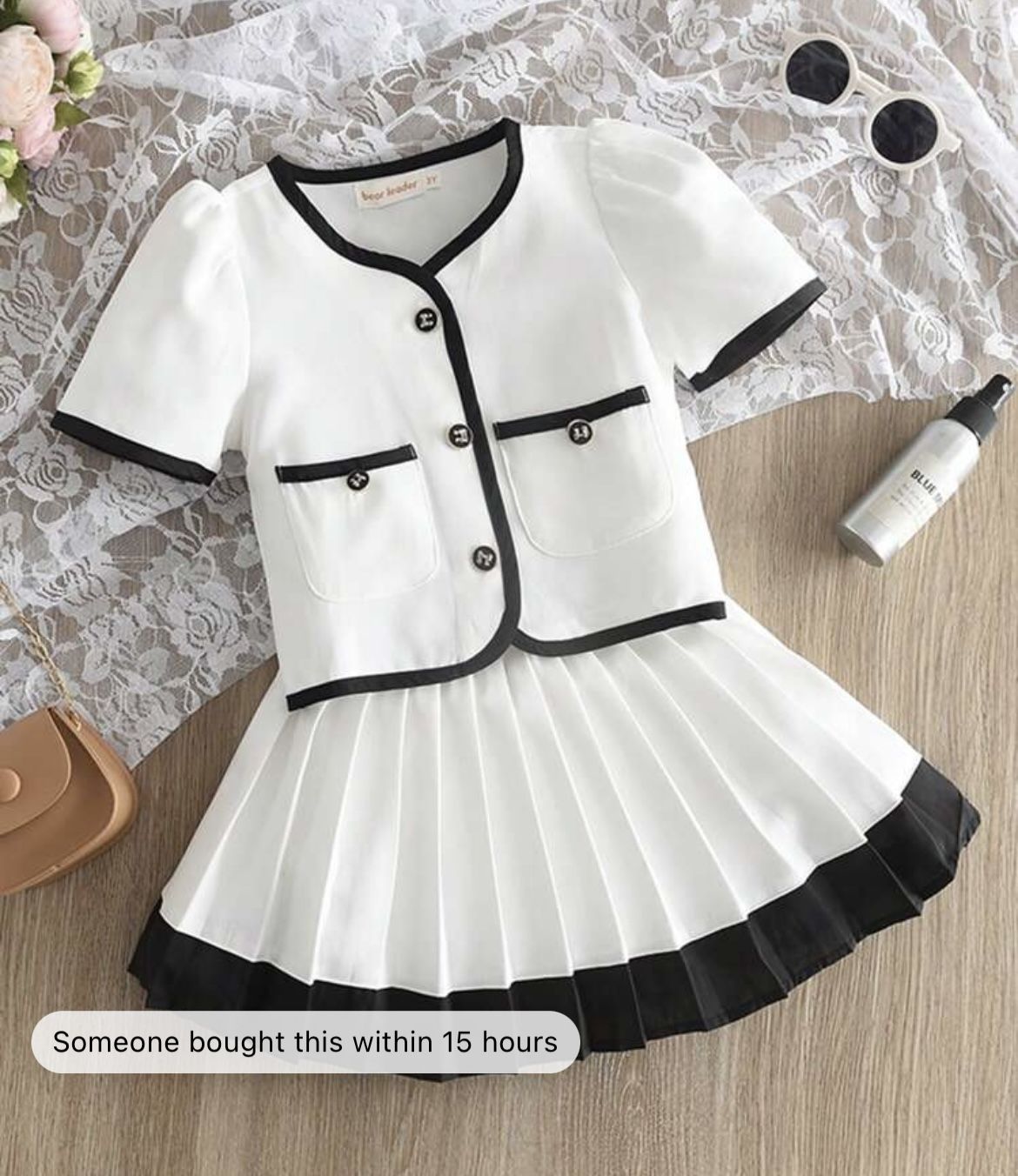 Kids School Uniform - Skirt - White
