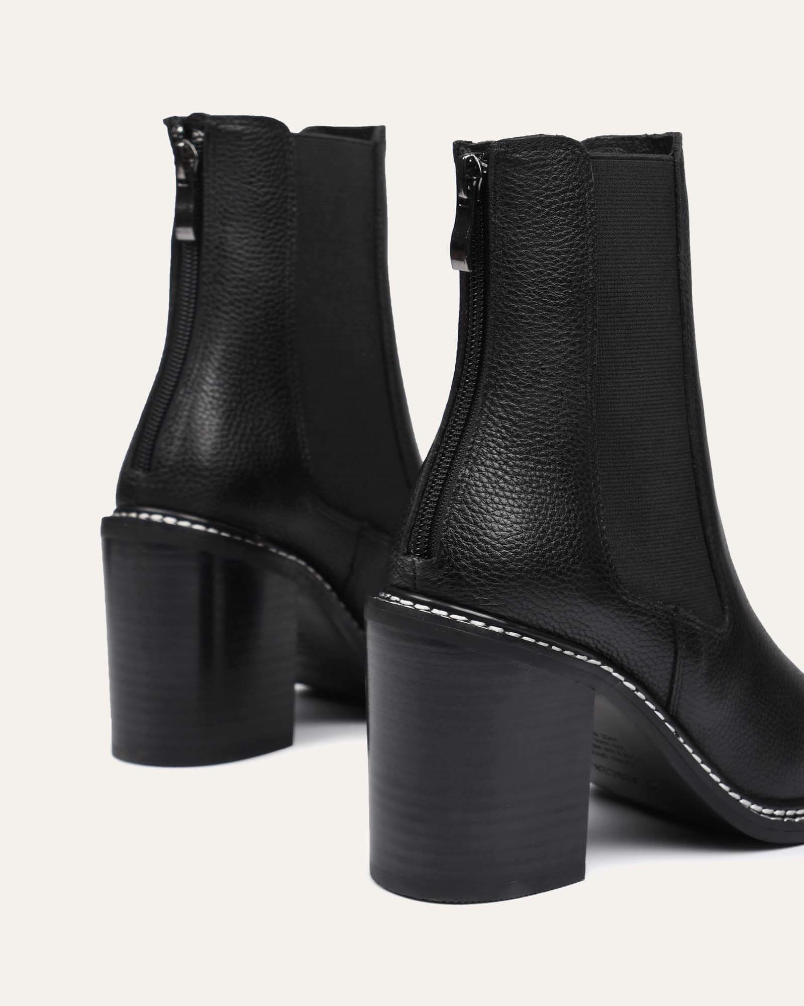 Leather Black Ankle Boots