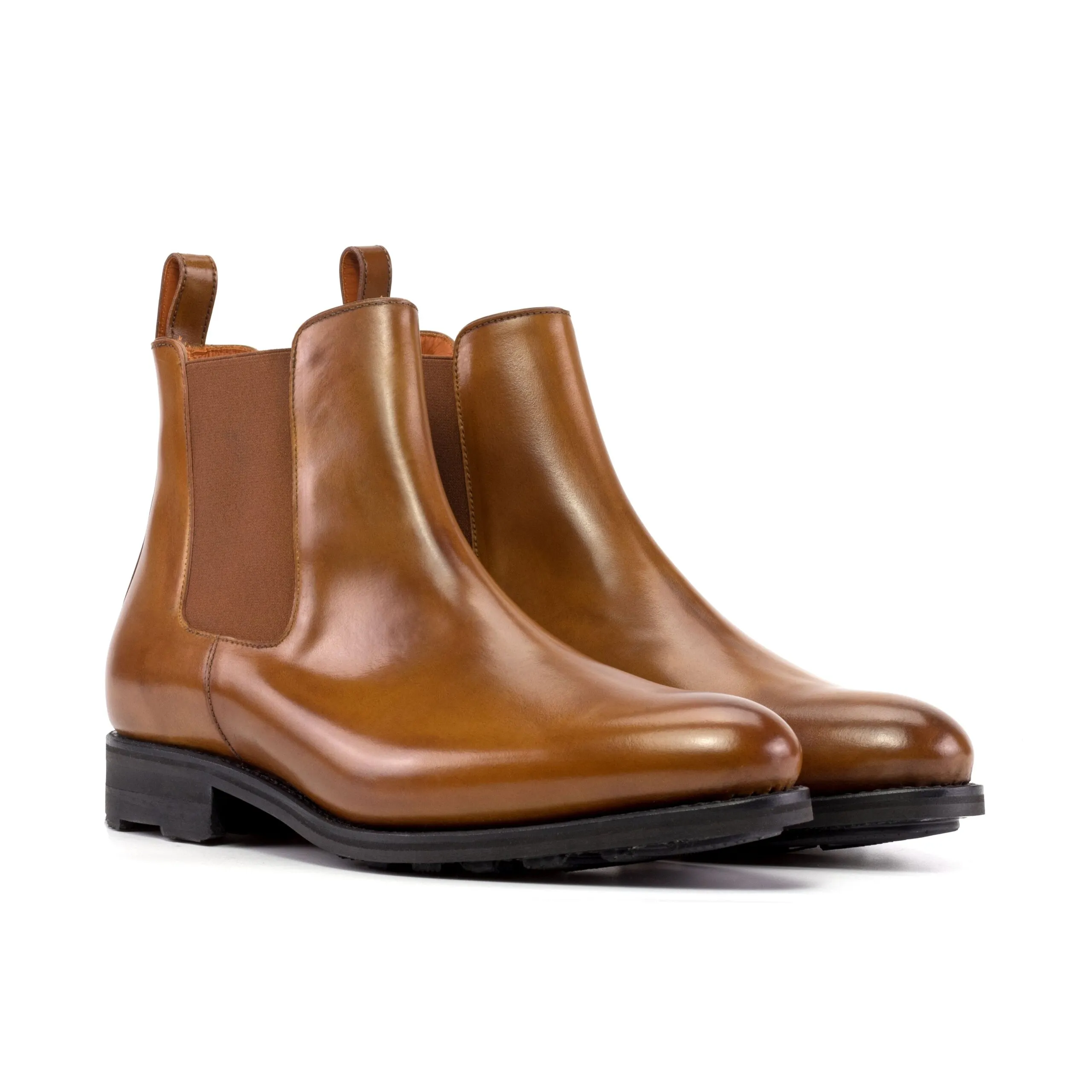 Leather Cognac Chelsea Boots