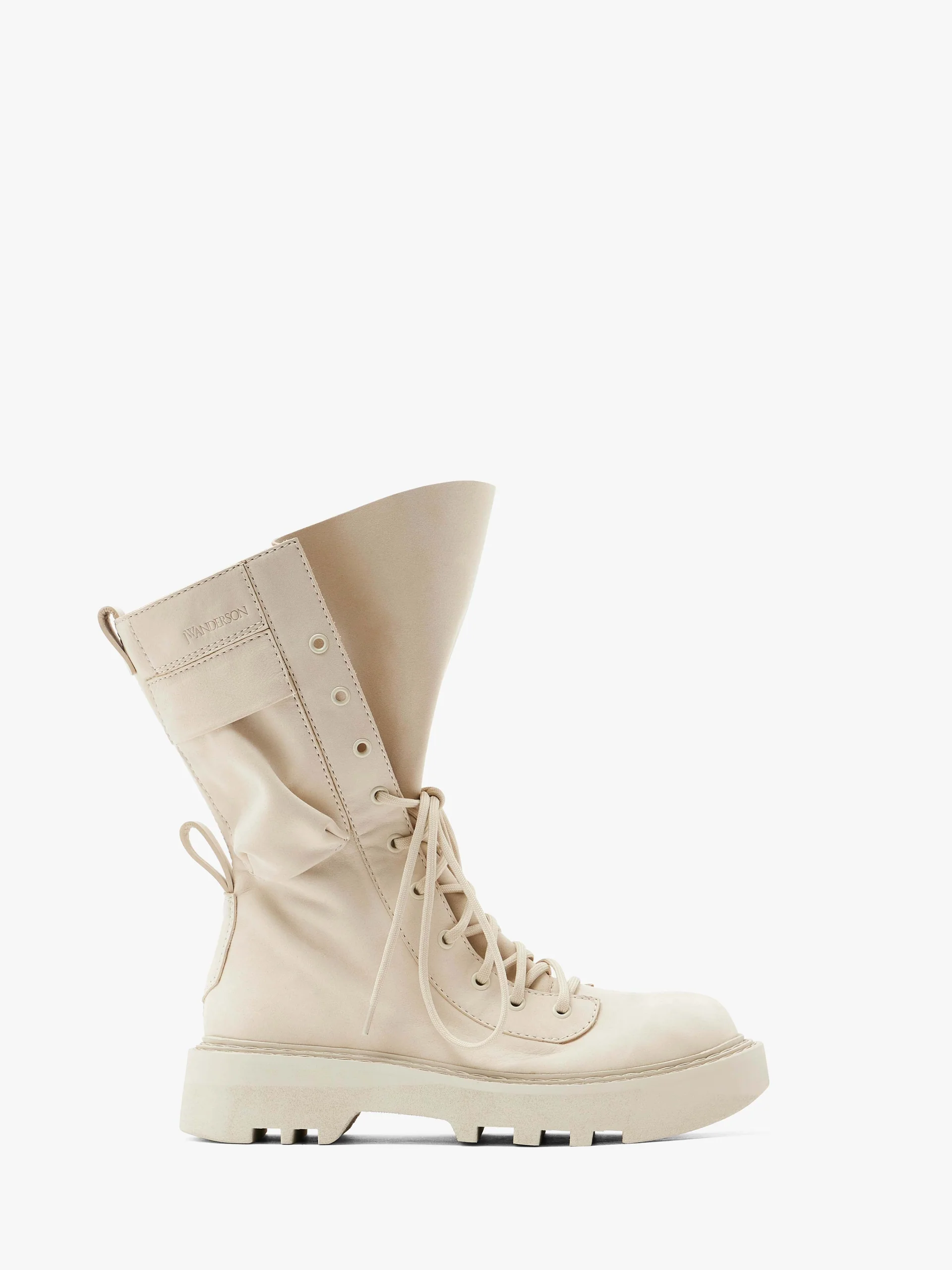 Leather White Combat Boots