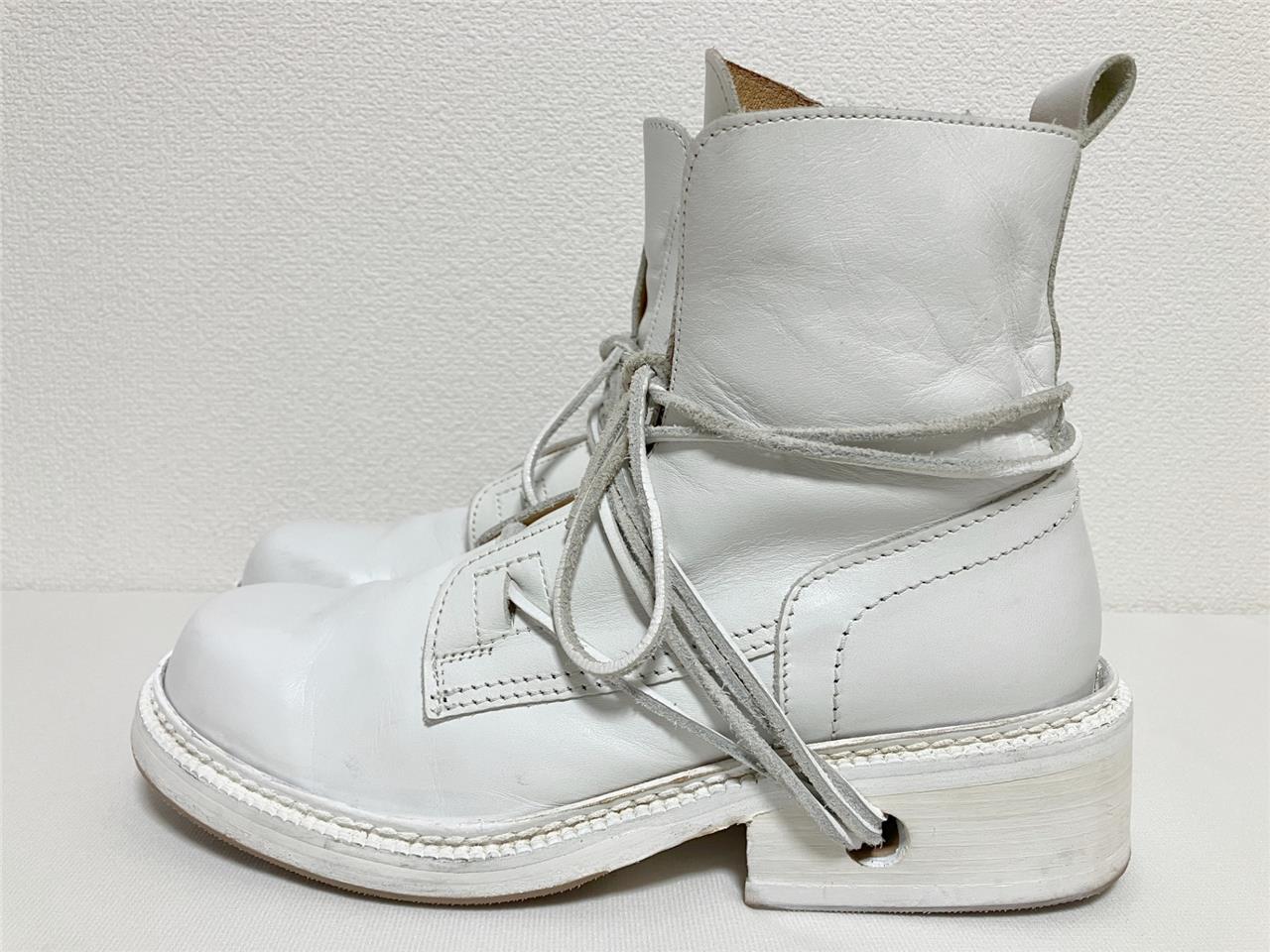 Leather White Combat Boots