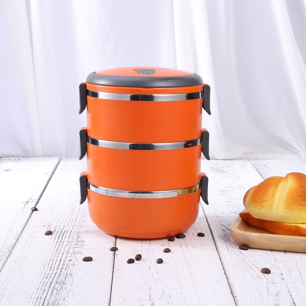 Lunch Box - Steel - Orange