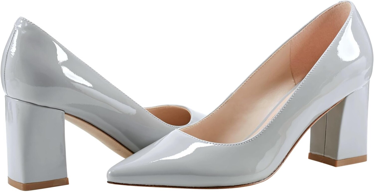 Luxe Grey Patent Leather Shoes
