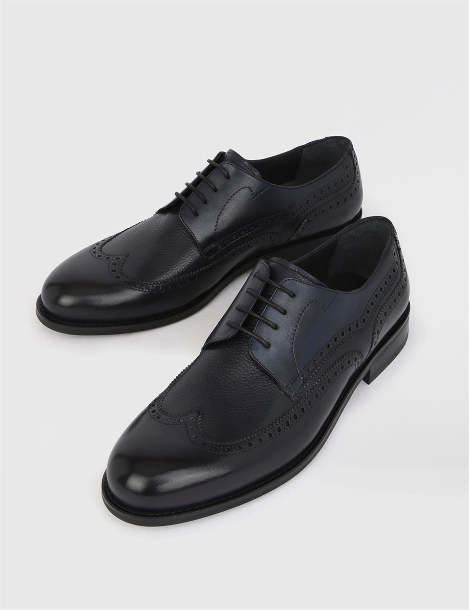 Luxe Navy Blue Derby Shoes