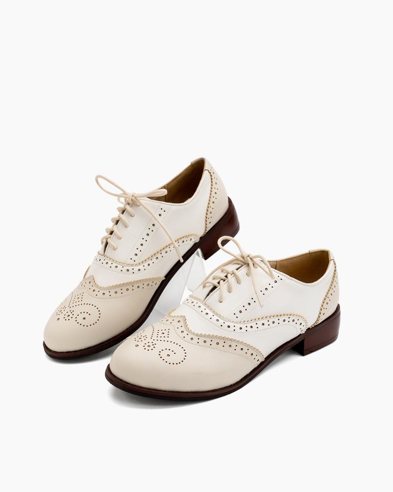 Luxe White Oxford Shoes