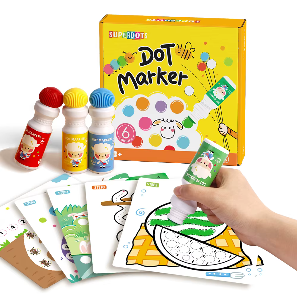 Marker Set - 6 Colors - Washable