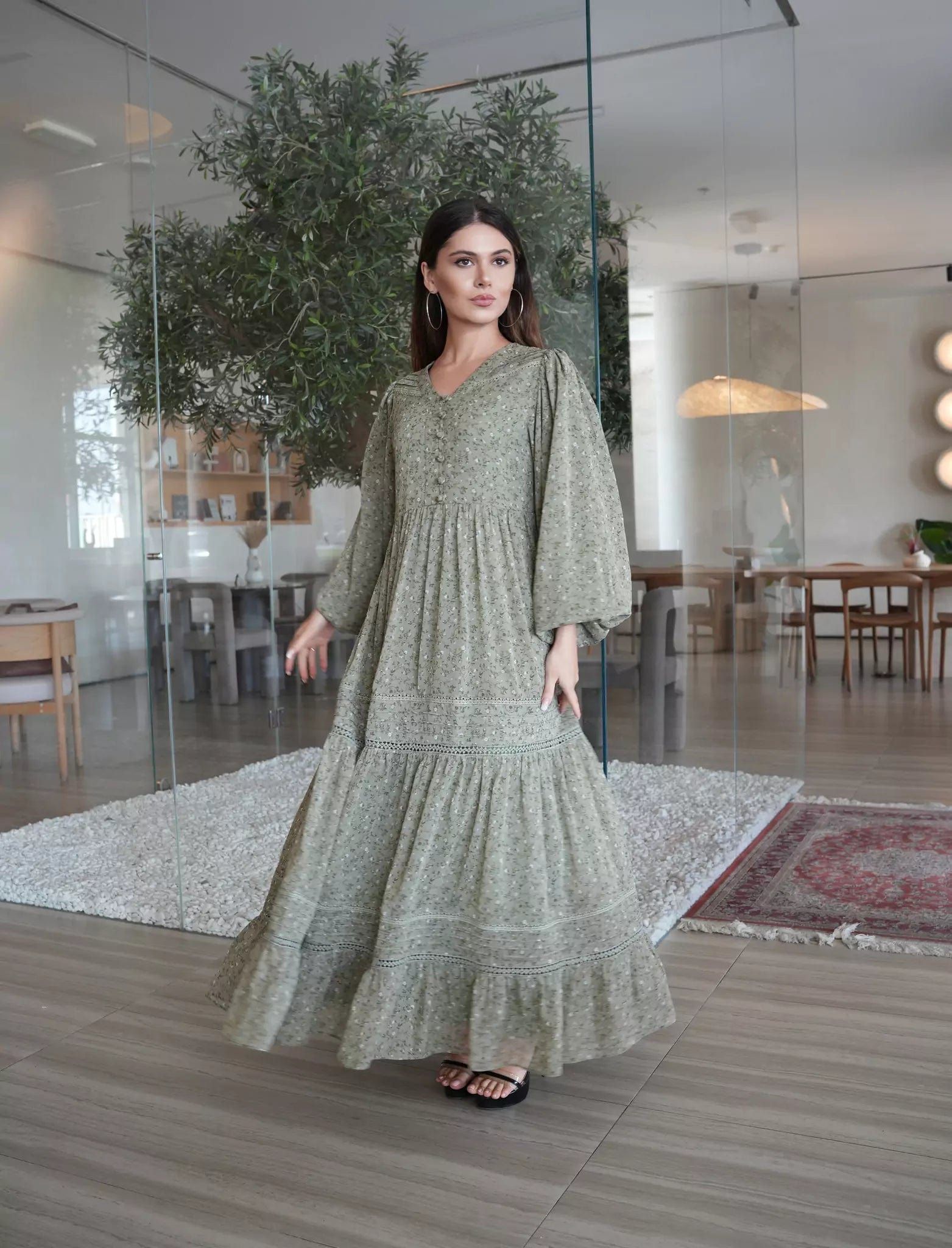 Modest Dress - Green