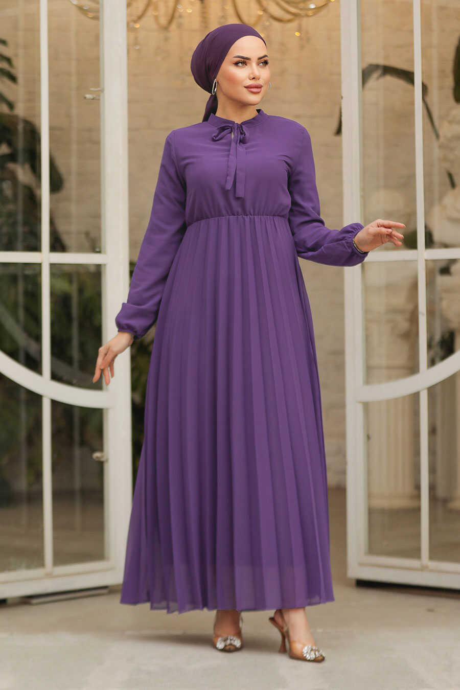 Modest Dress - Purple