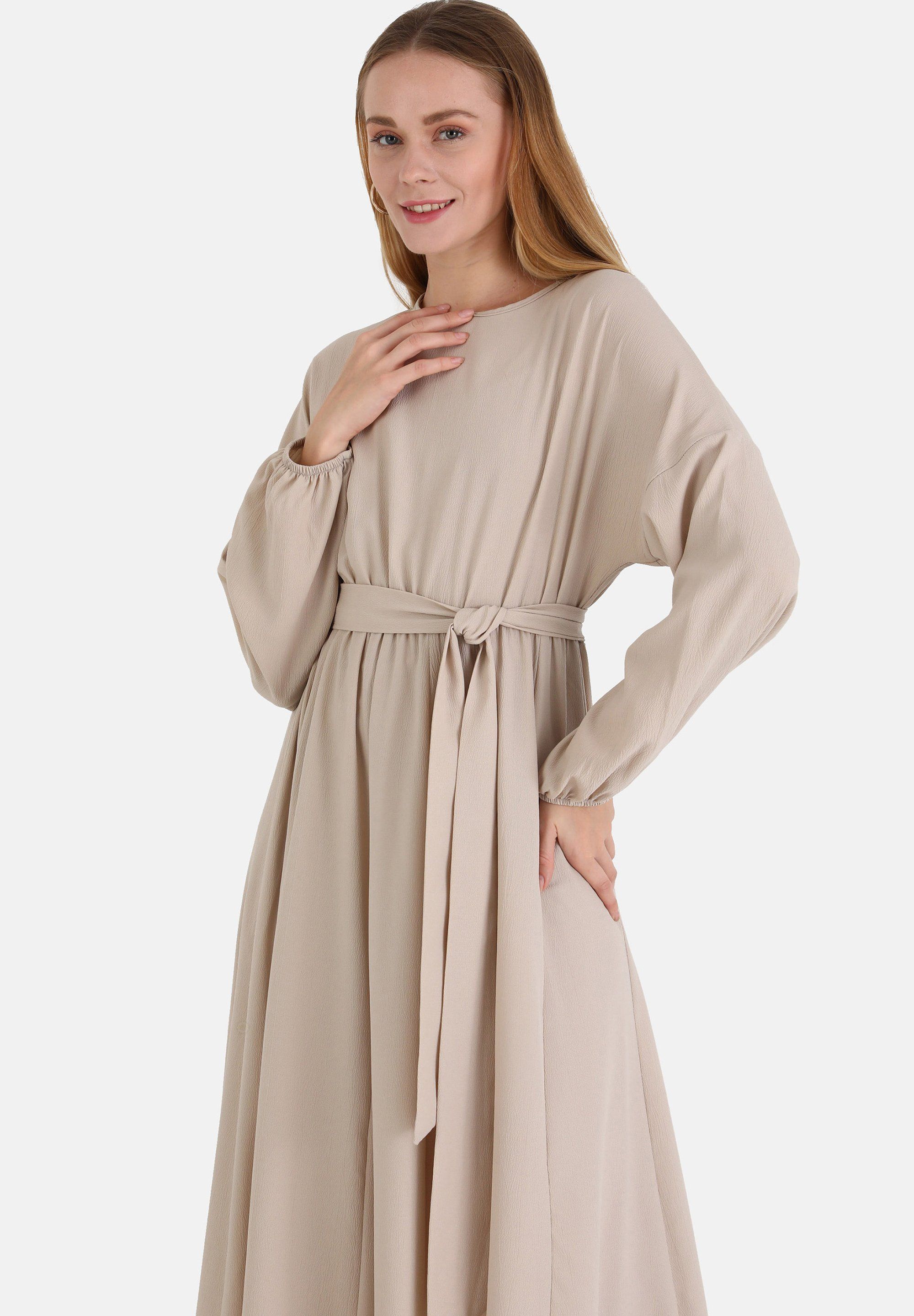 Modest Fashion Dress - Beige