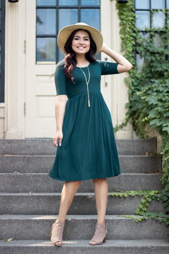 Modest Fashion Dress - Green