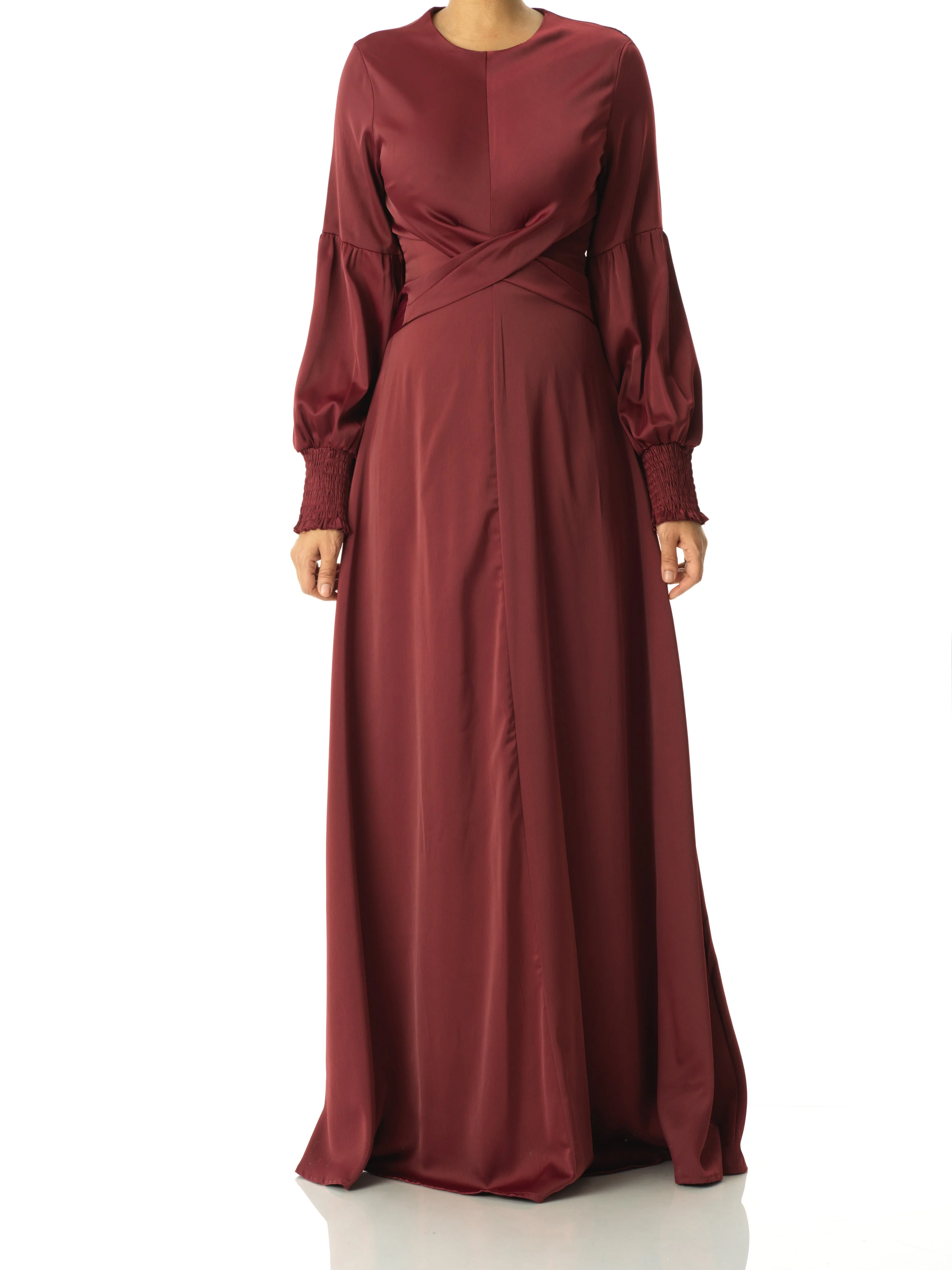 Modest Fashion Dress - Maroon