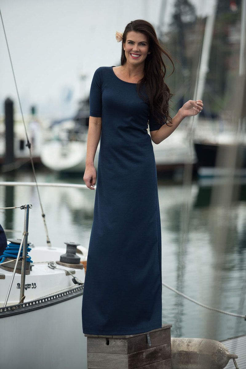 Modest Fashion Dress - Navy