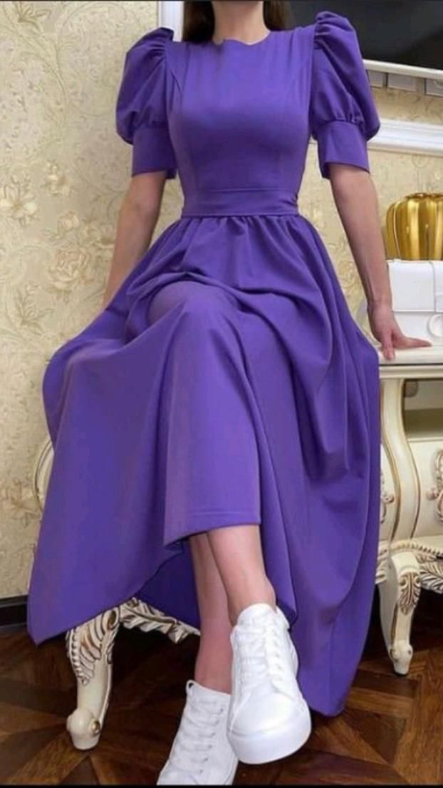 Modest Fashion Dress - Purple