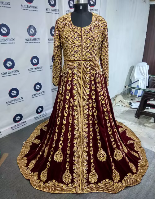 Muslim Wedding Attire - Maroon