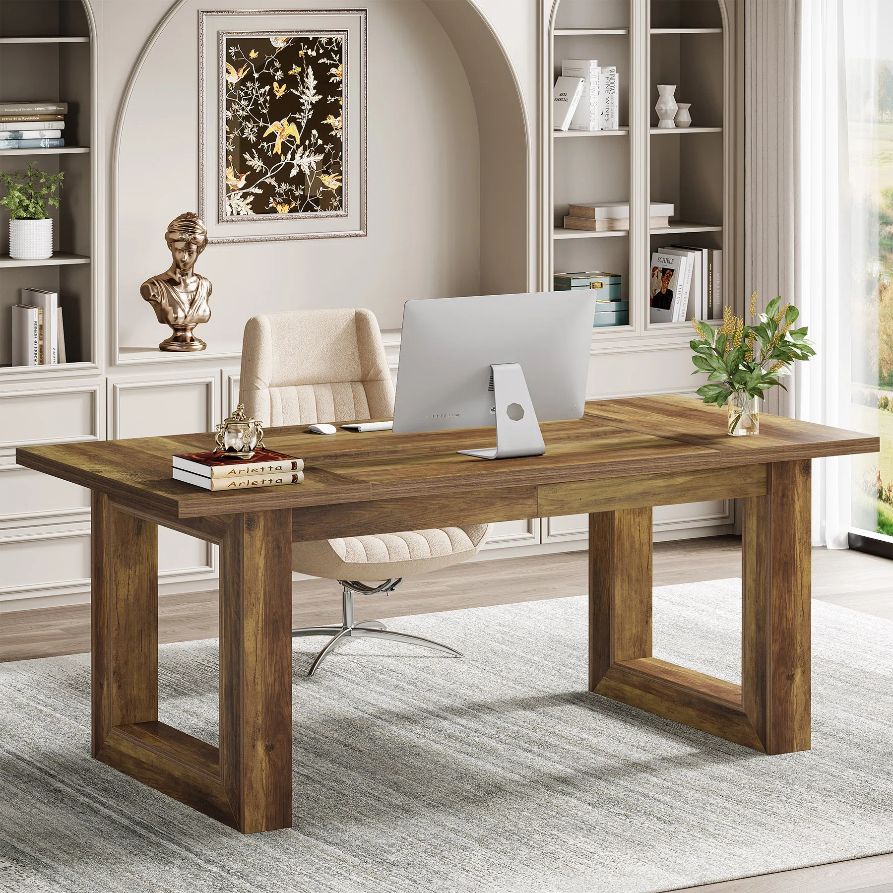 Office Desk - 200x100cm - Wood Grain