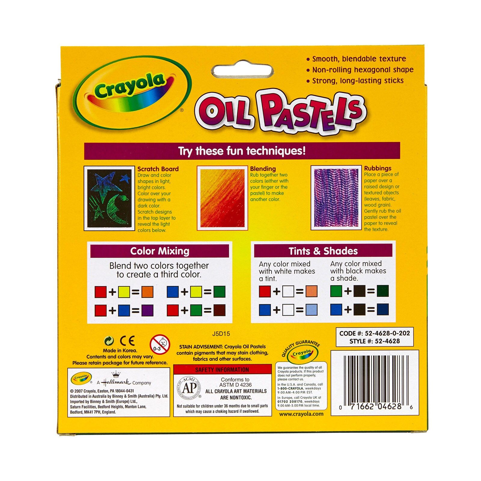 Oil Pastels - 6 Colors - Crayola