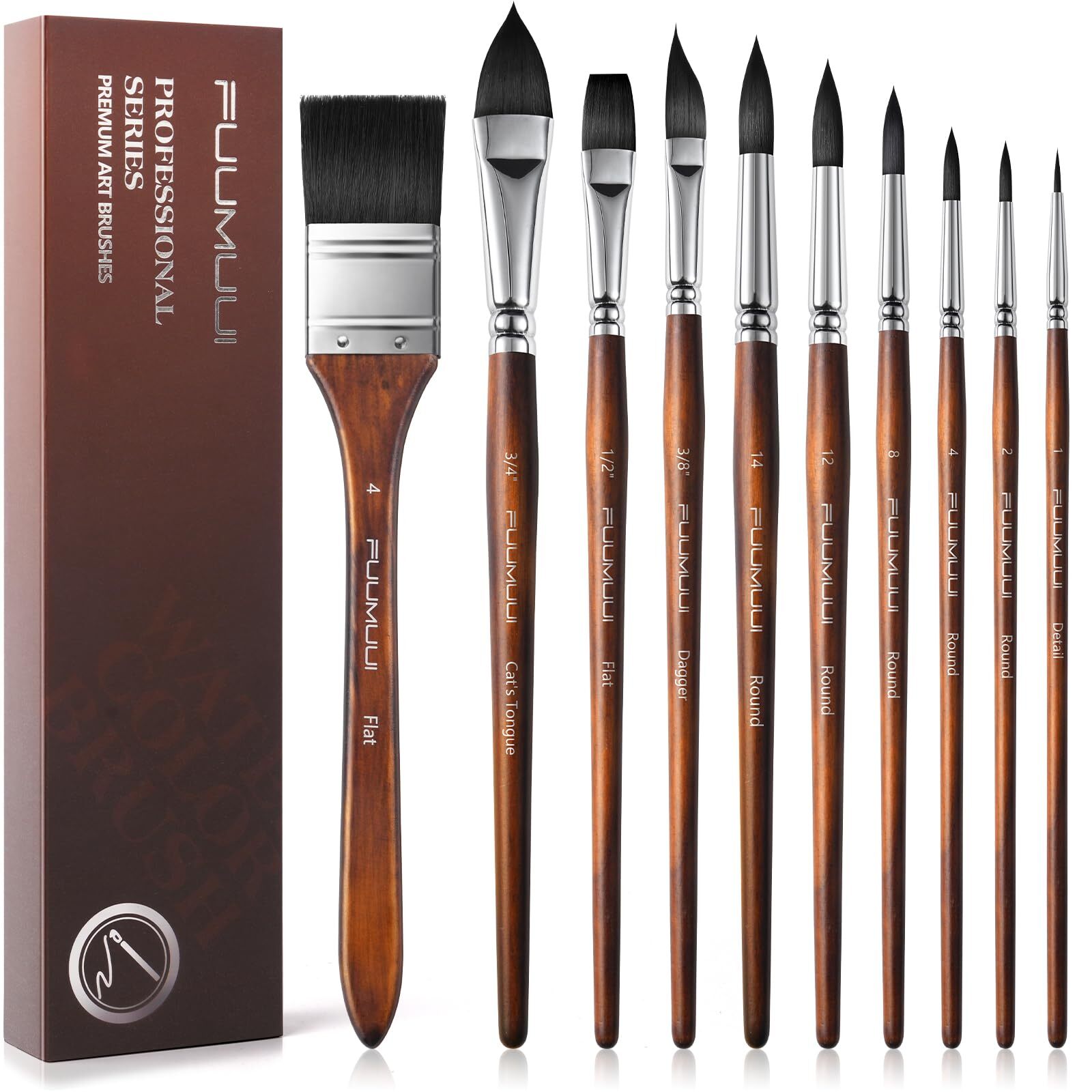 Paint Brushes - Flat Set - 10pcs