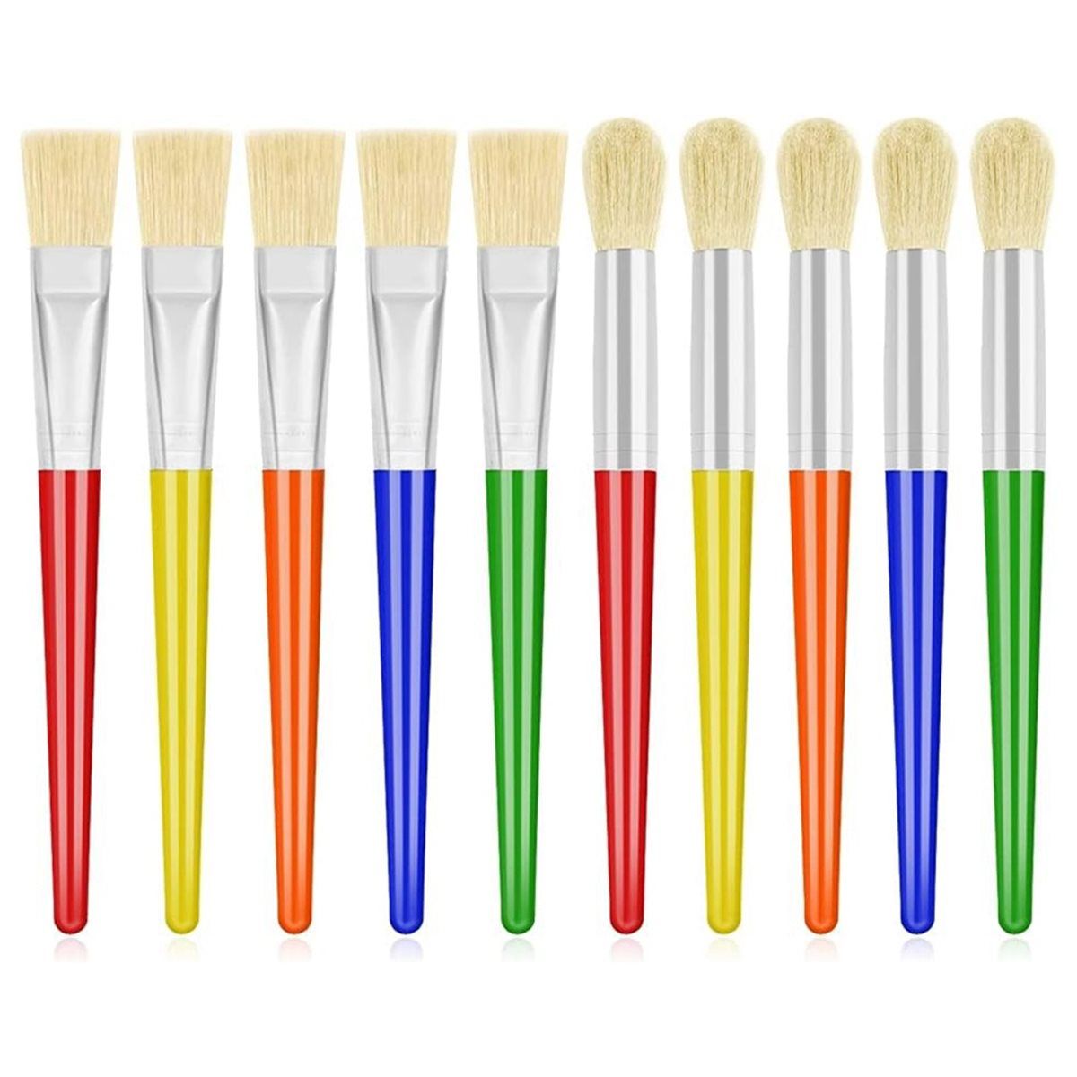 Paint Brushes - Flat Set - 10pcs