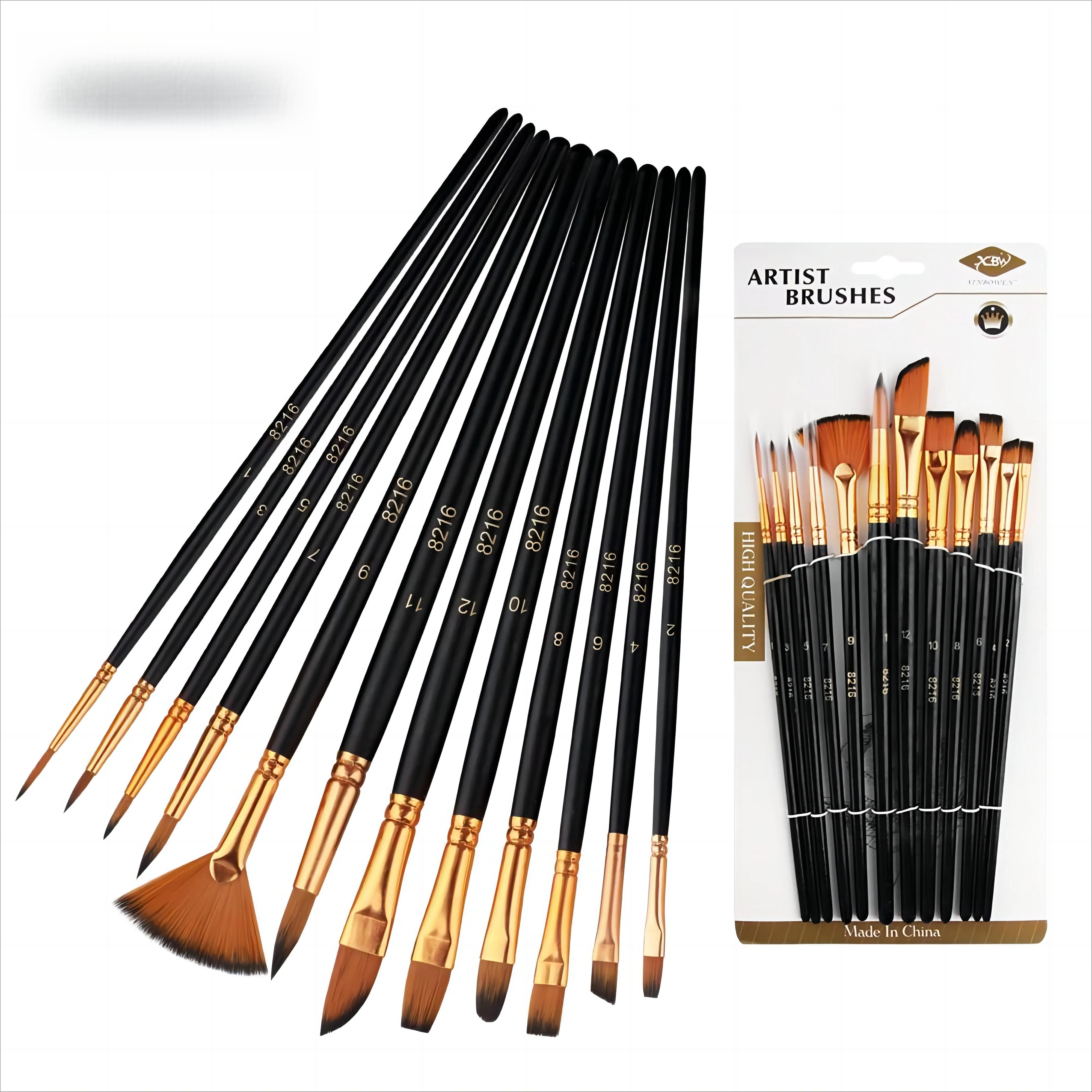 Paint Brushes - Flat Set - 12pcs