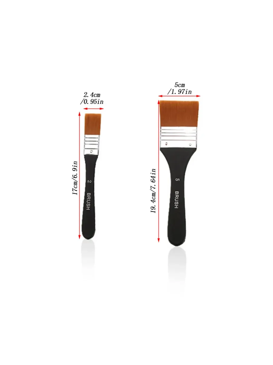 Paint Brushes - Flat Set - 2pcs