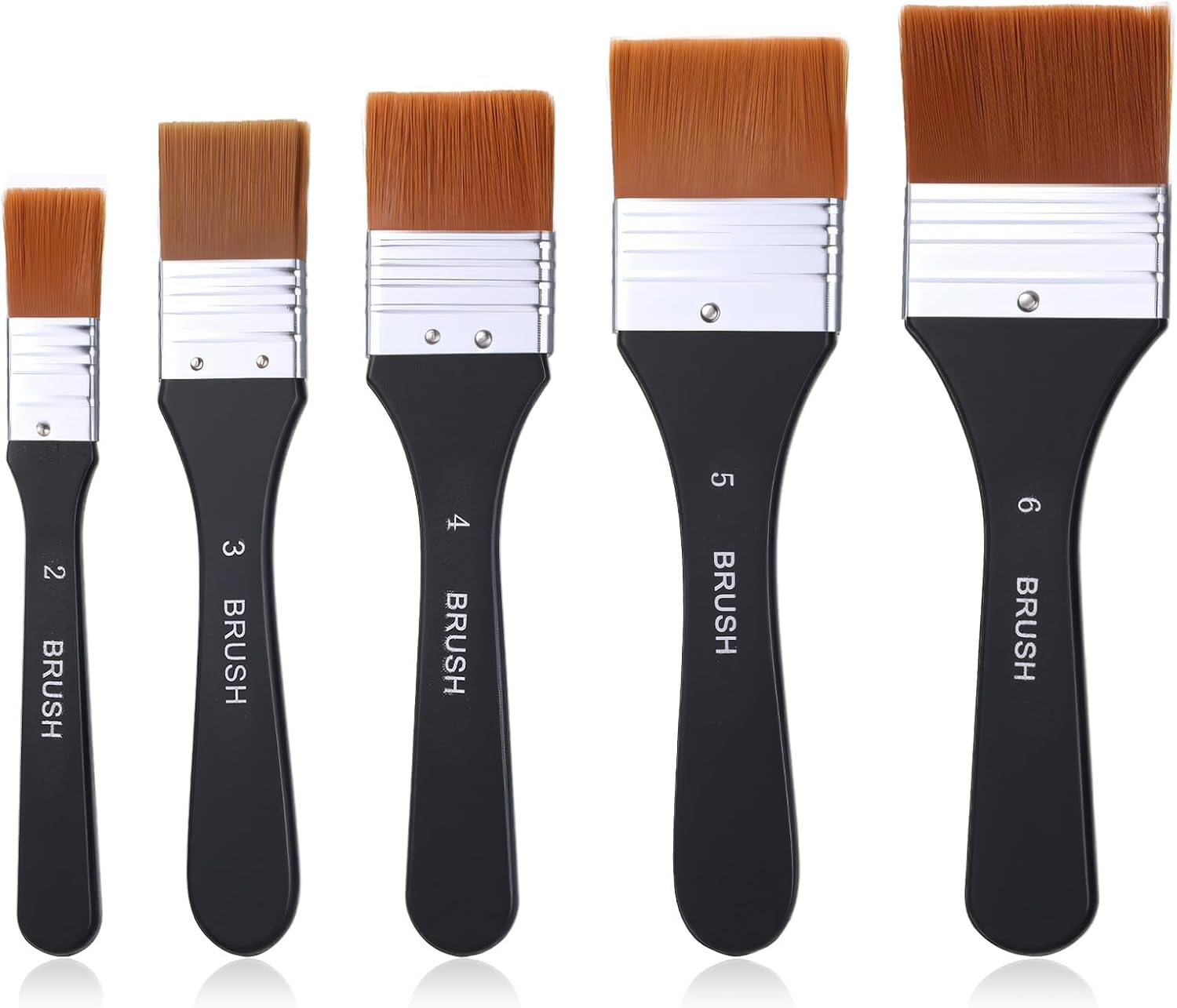 Paint Brushes - Flat Set - 5pcs