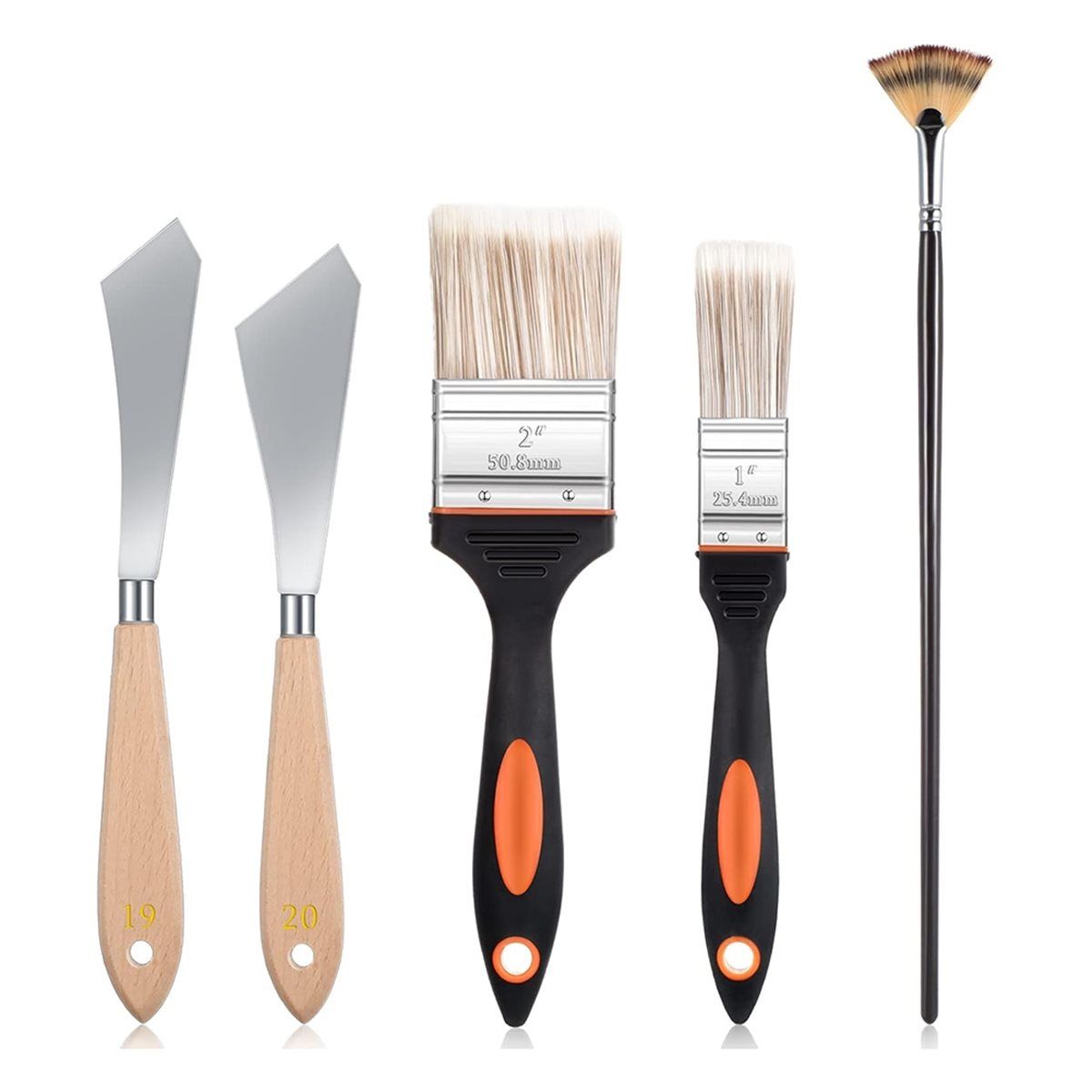 Paint Brushes - Flat Set - 5pcs