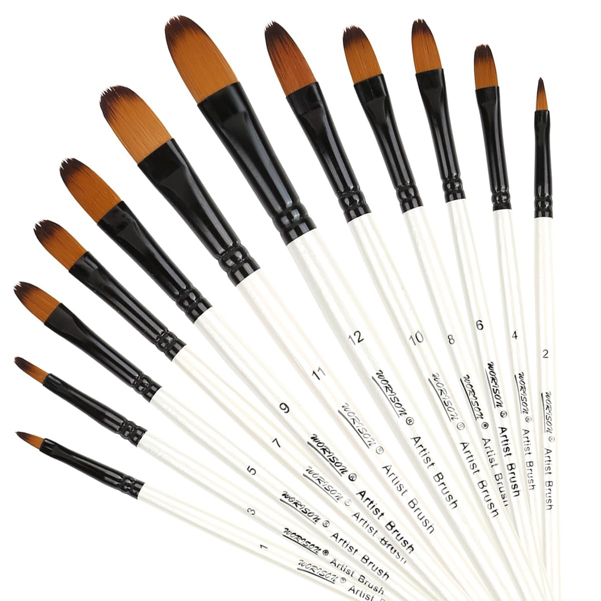 Paint Brushes - Round Set - 12pcs