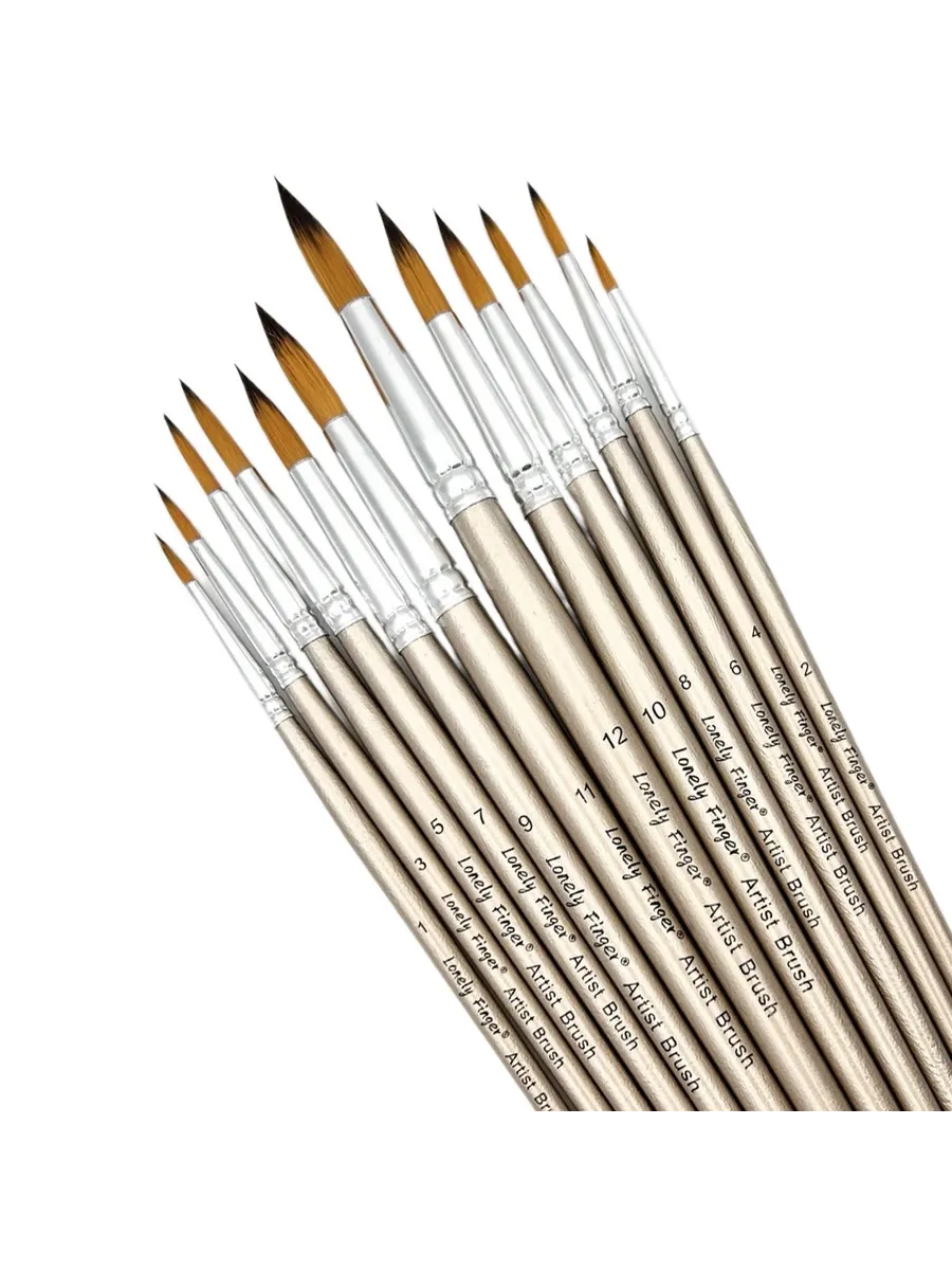 Paint Brushes - Round Set - 12pcs