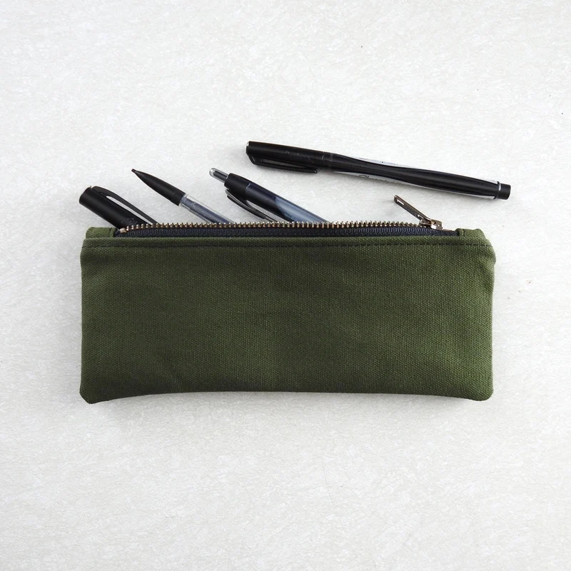 Pencil Case - Fabric - Zip - Green