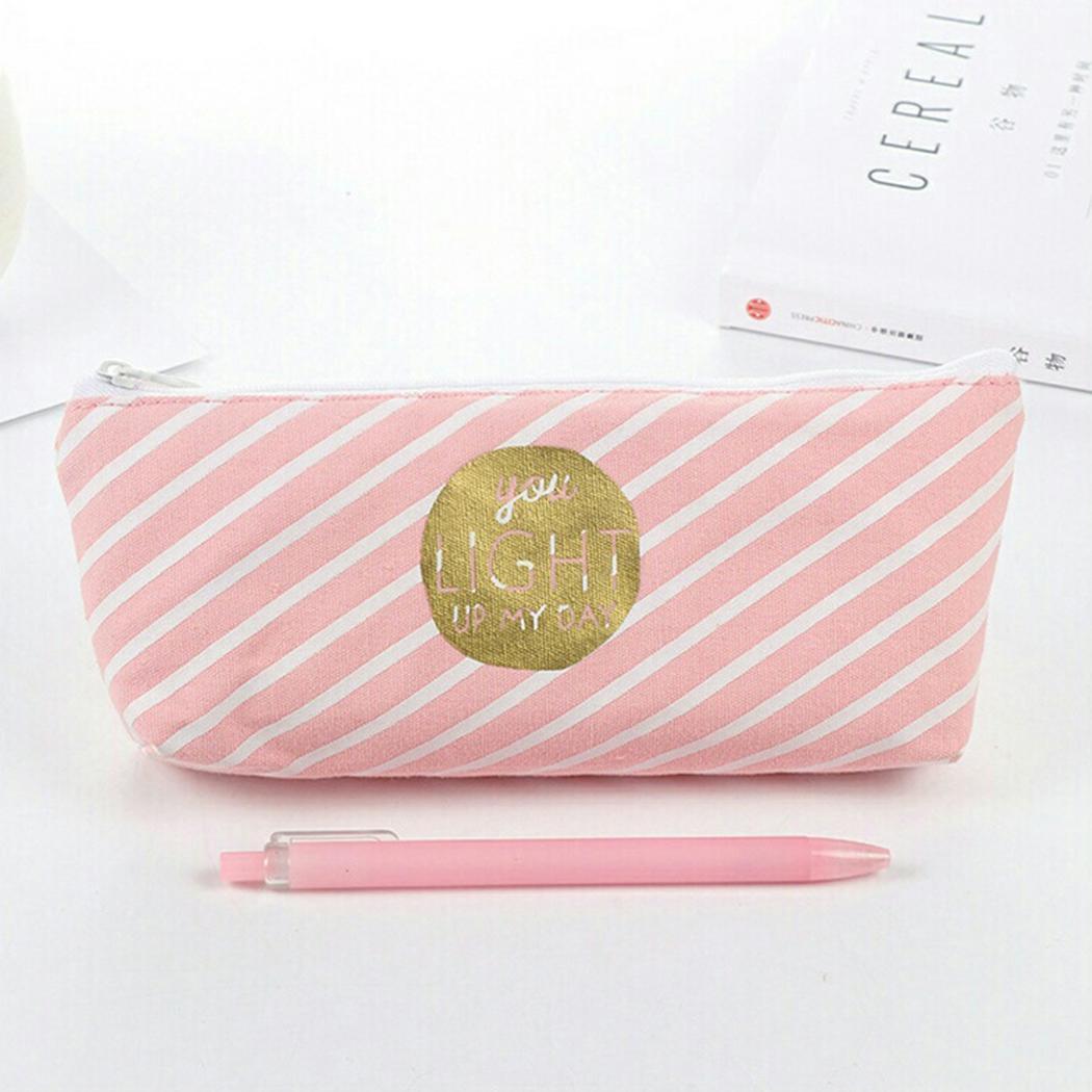 Pencil Case - Fabric - Zip - Pink