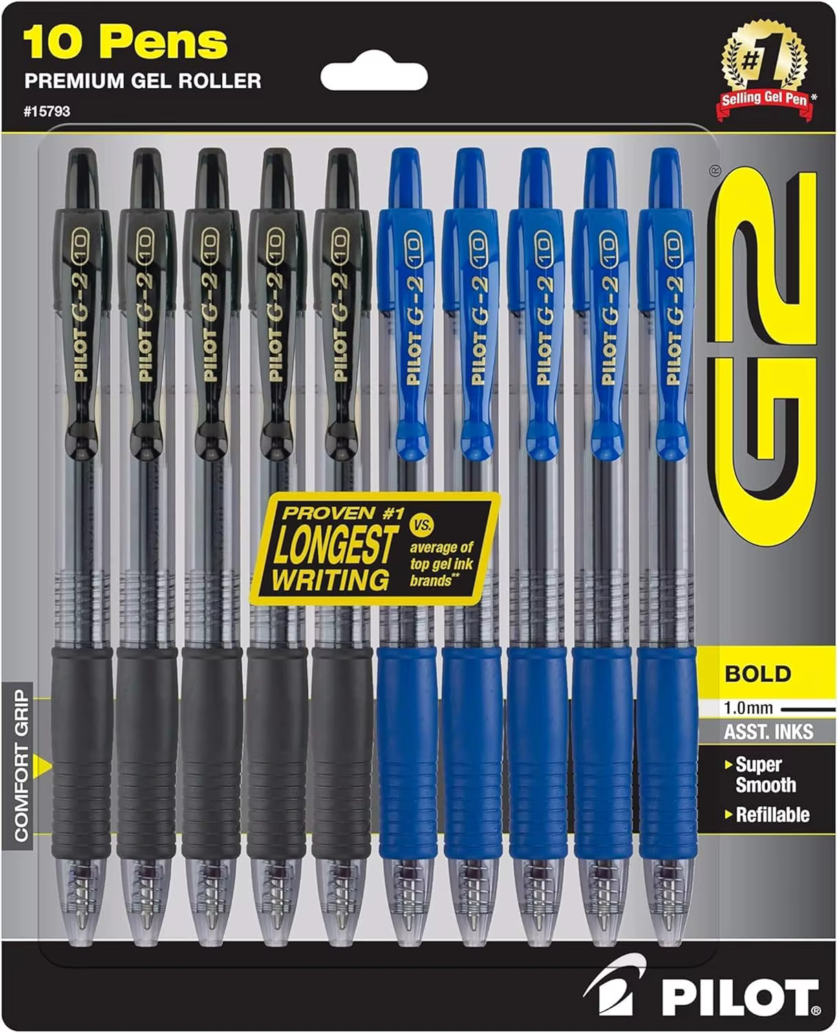 Pilot G2 Gel Pen - Black - 10 Pack