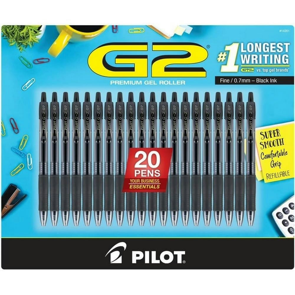 Pilot G2 Gel Pen - Black - 20 Pack