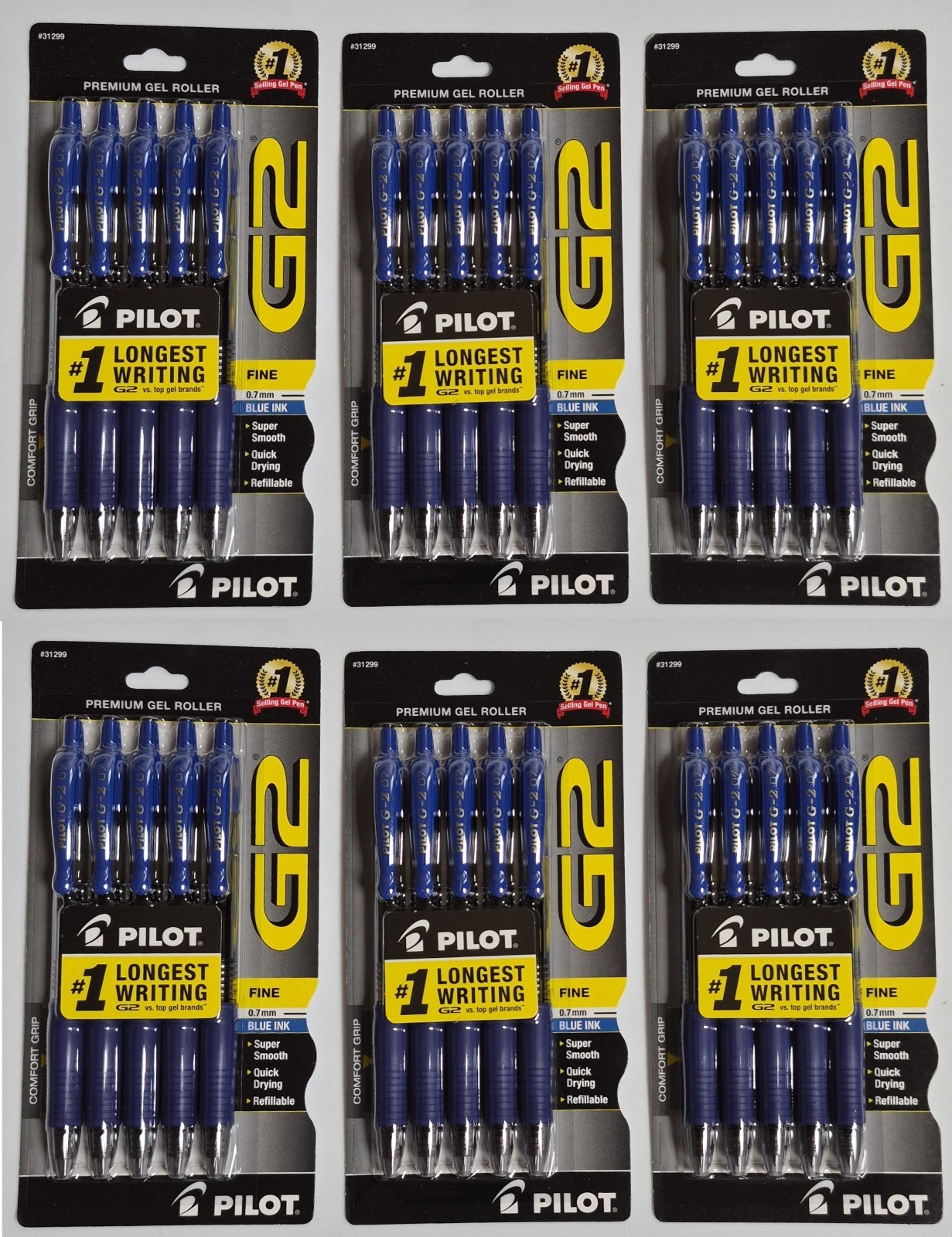 Pilot G2 Gel Pen - Blue - 5 Pack