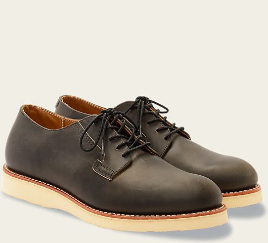 Polished Charcoal Oxford Shoes