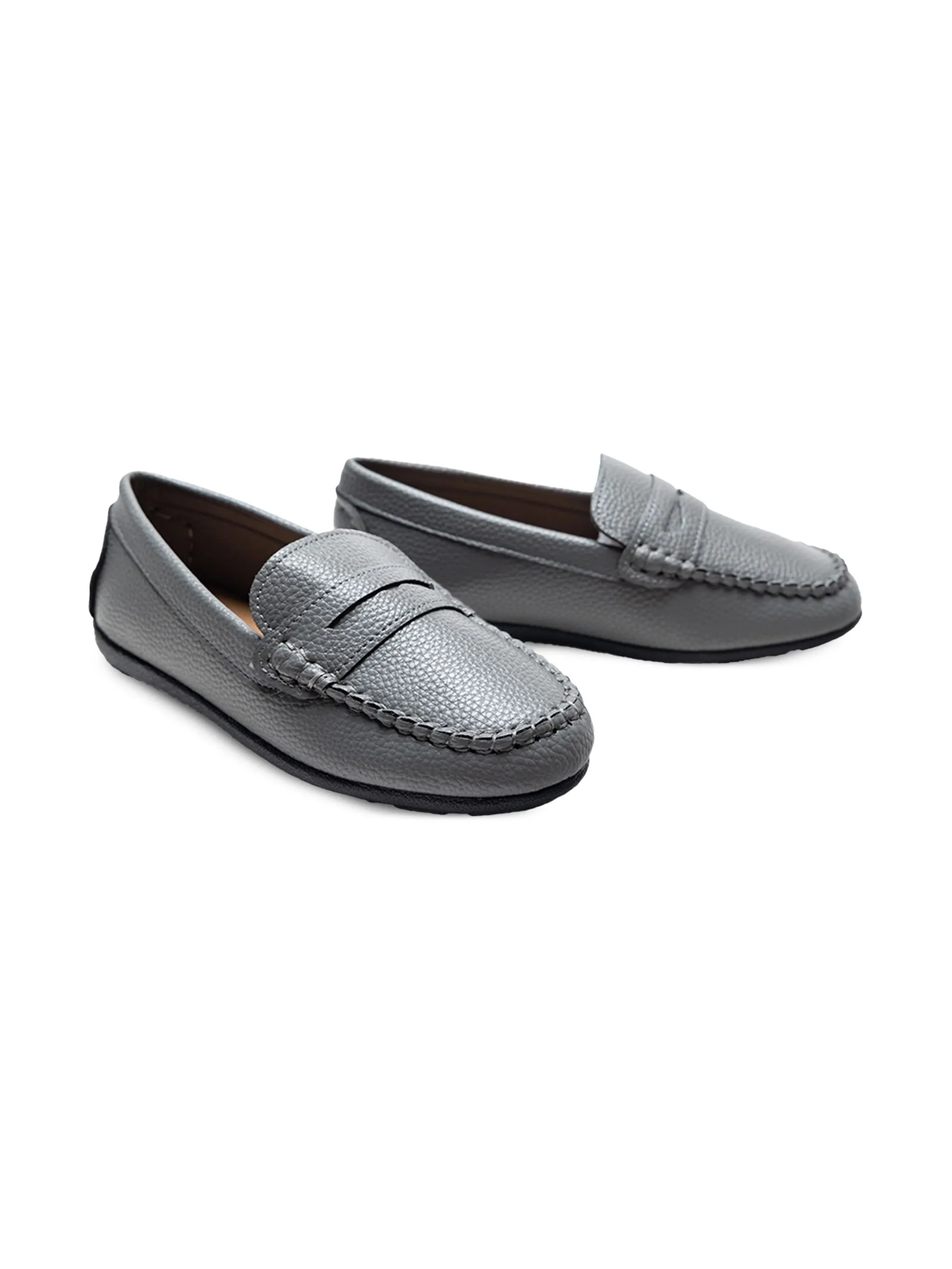 Polished Grey Loafers