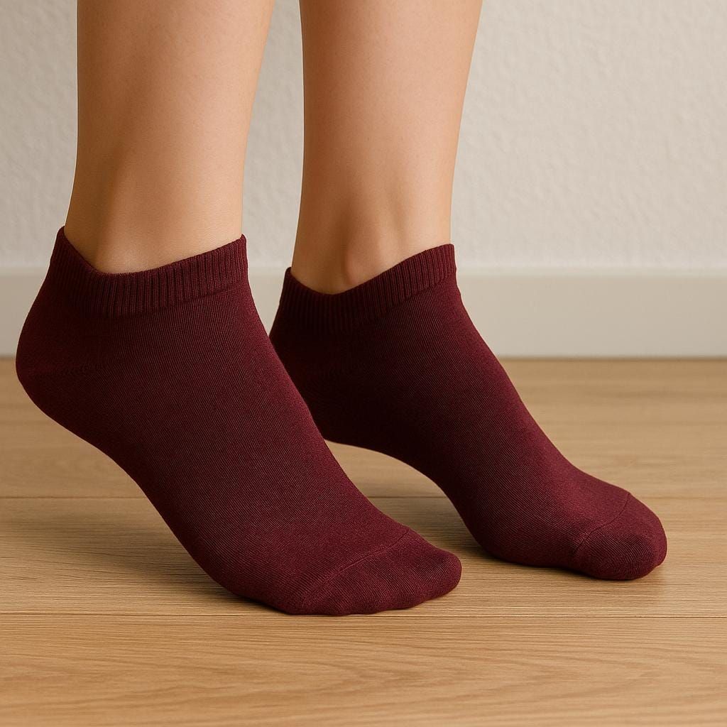 Premium Burgundy Ankle Socks