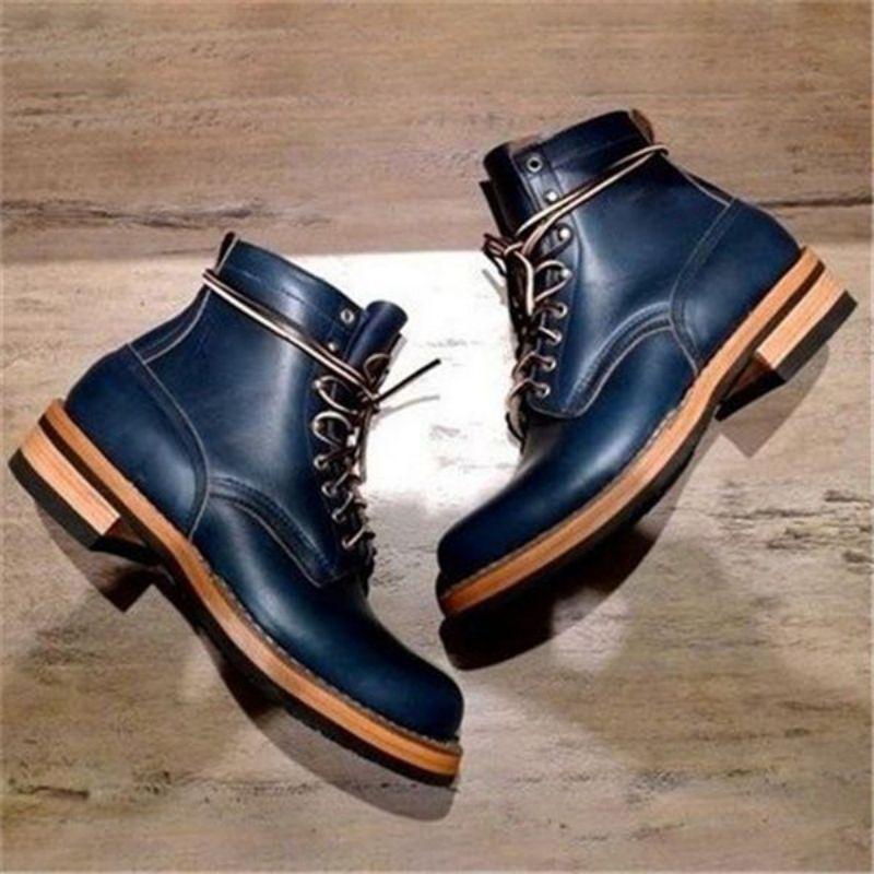 Premium Navy Blue Combat Boots