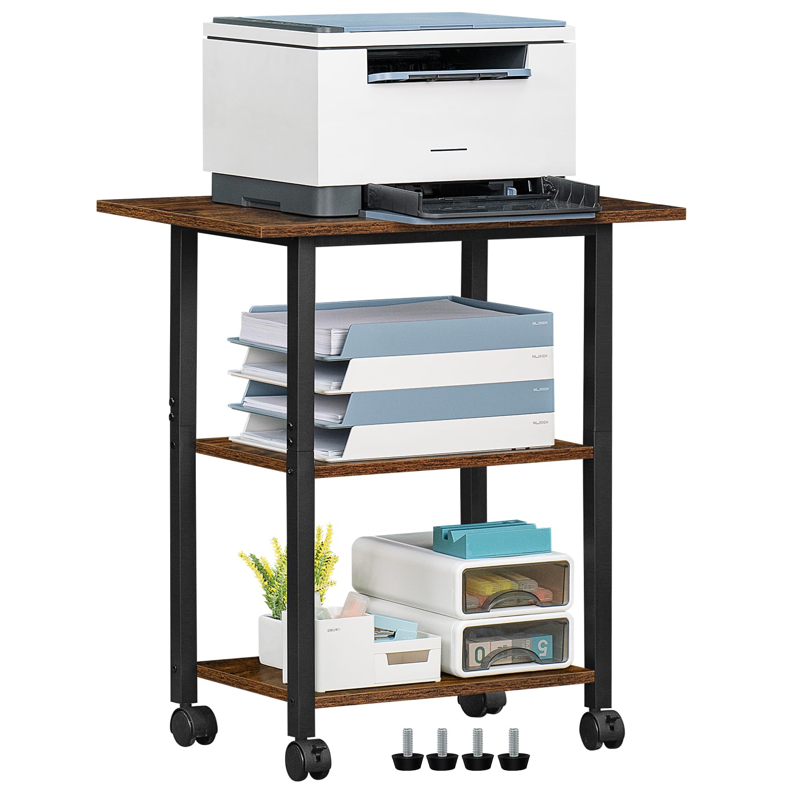 Printer Stand - Mobile - 3 Shelf