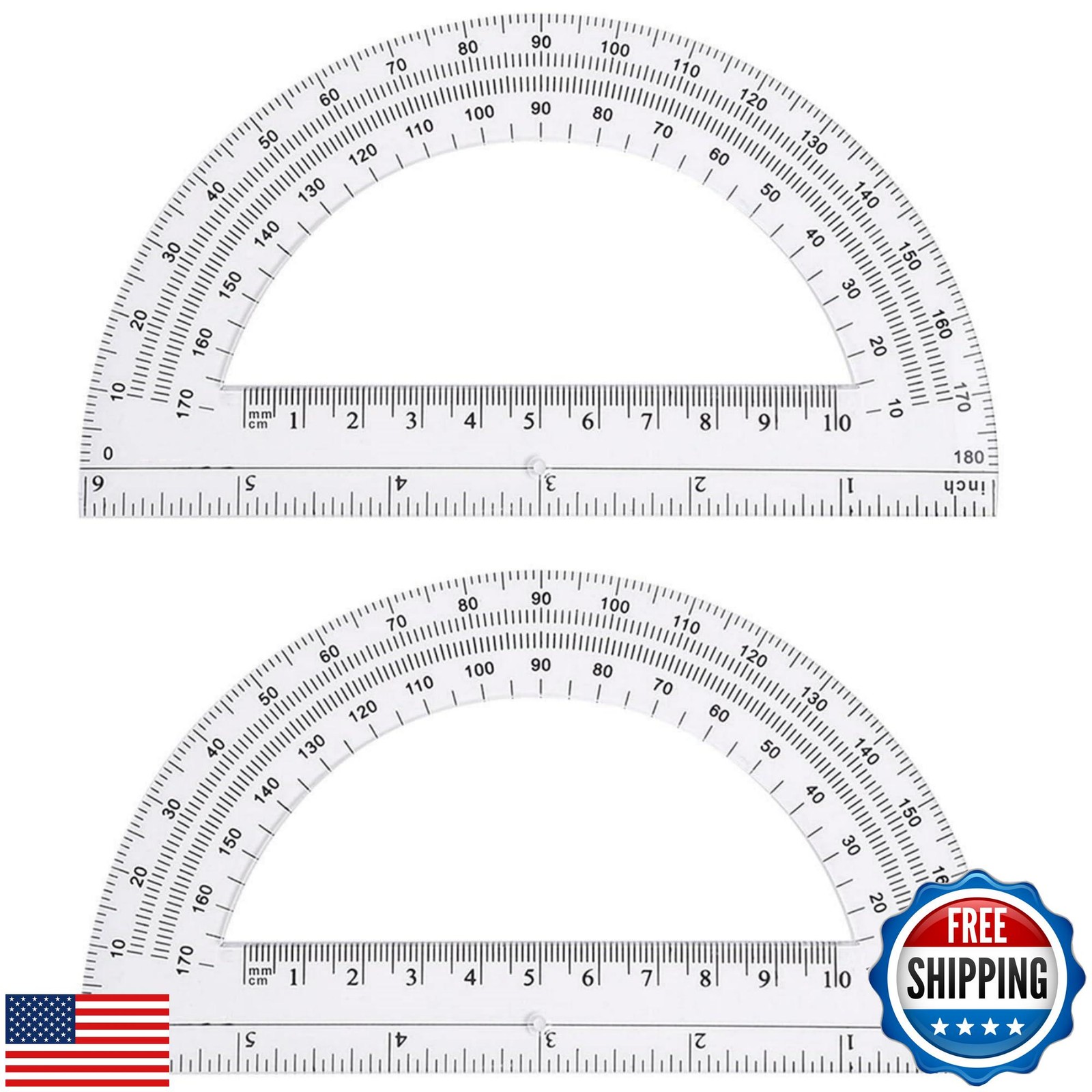 Protractor - 180 degrees - Set of 3