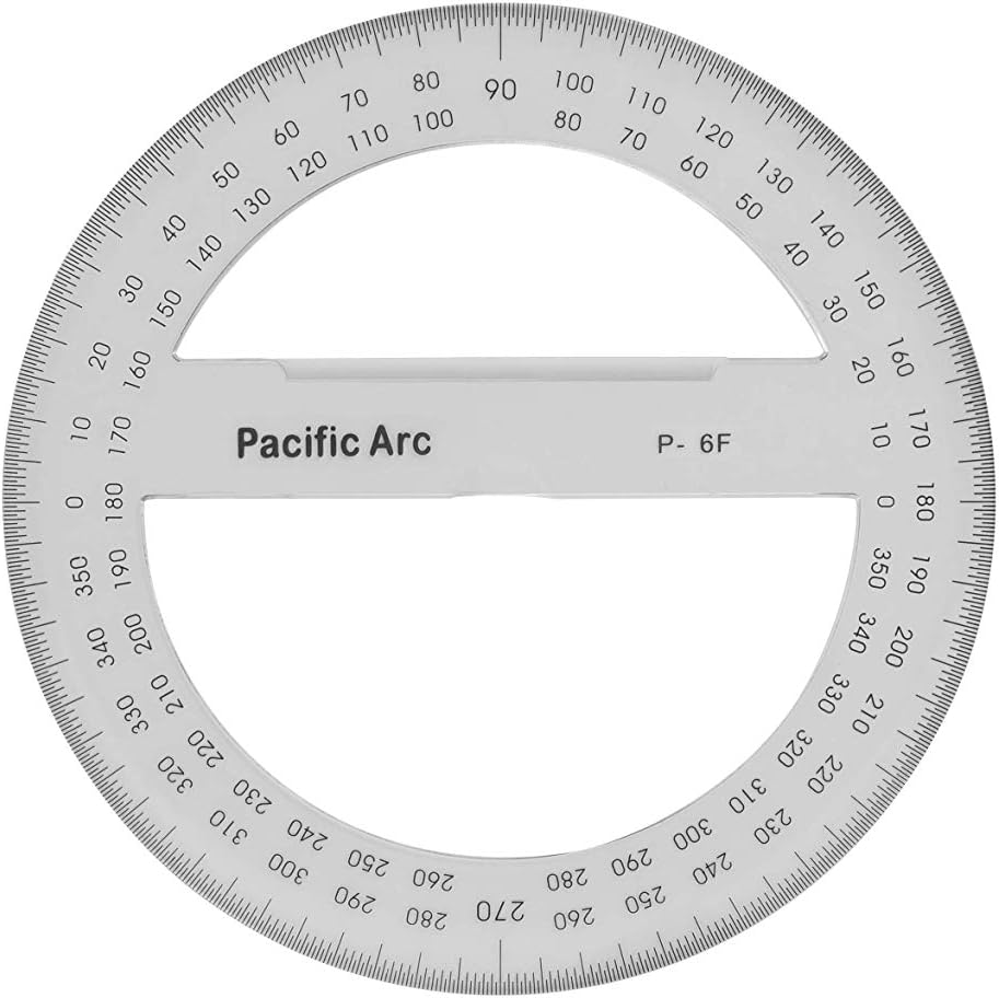 Protractor - 360 degrees - Clear