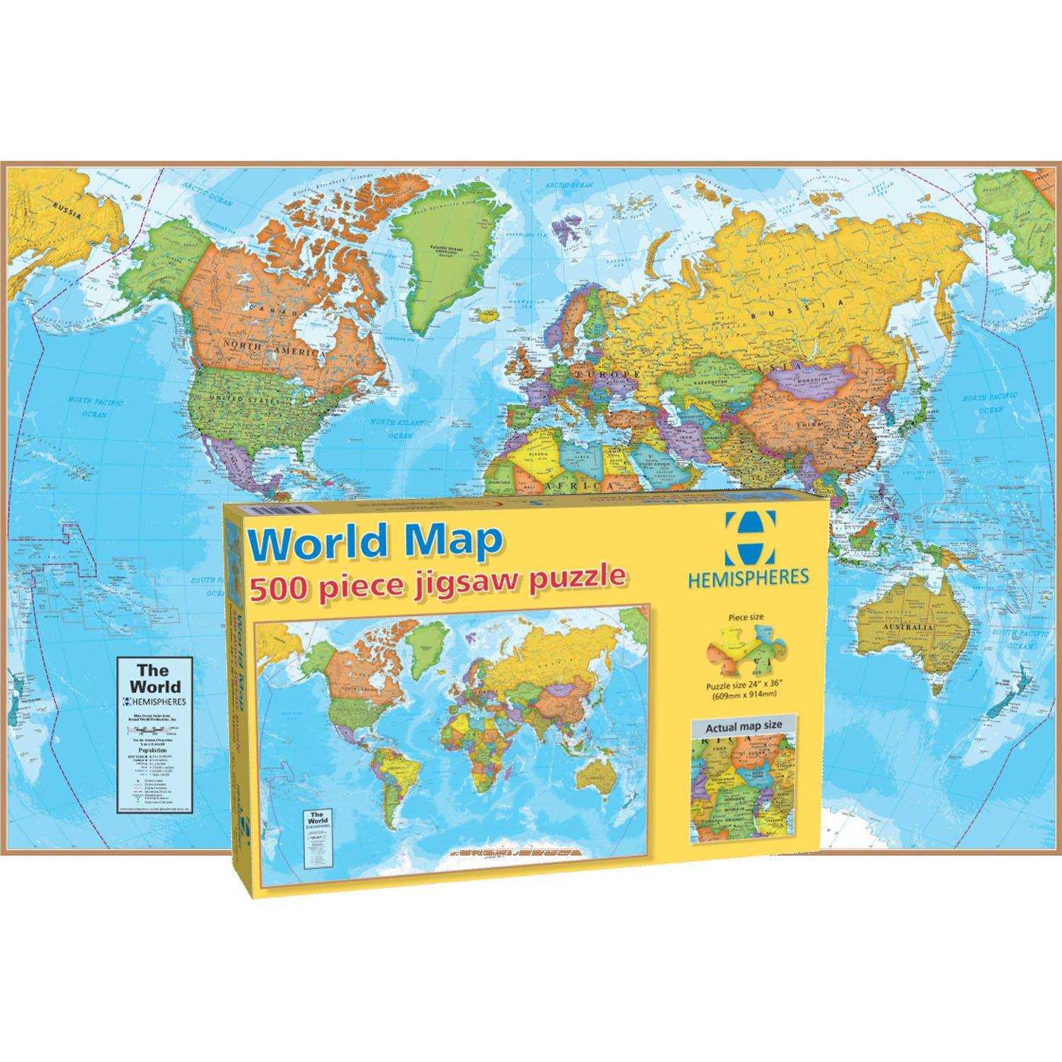 Puzzle - 500 Pieces - World Map