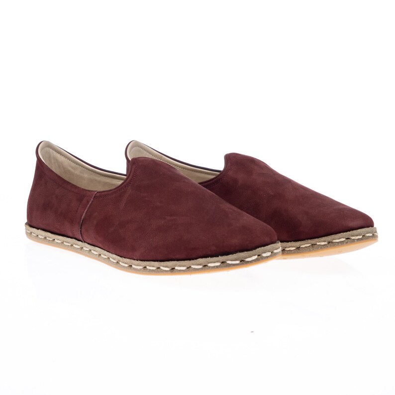 Relaxed Burgundy Slip-Ons