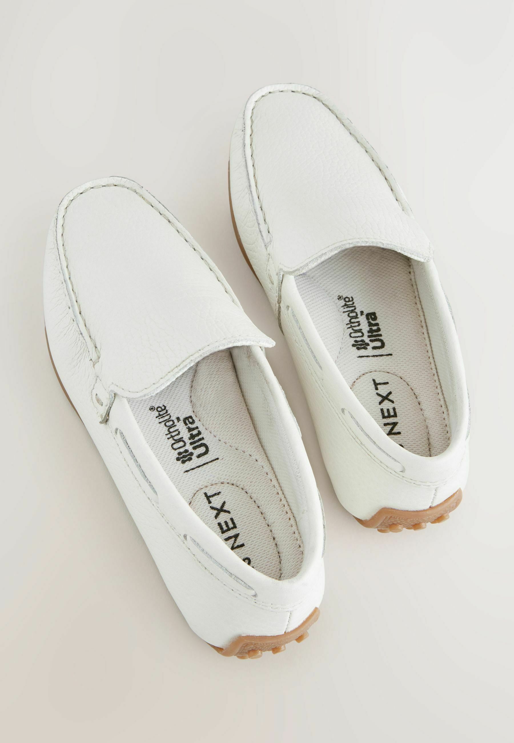 Relaxed White Moccasins