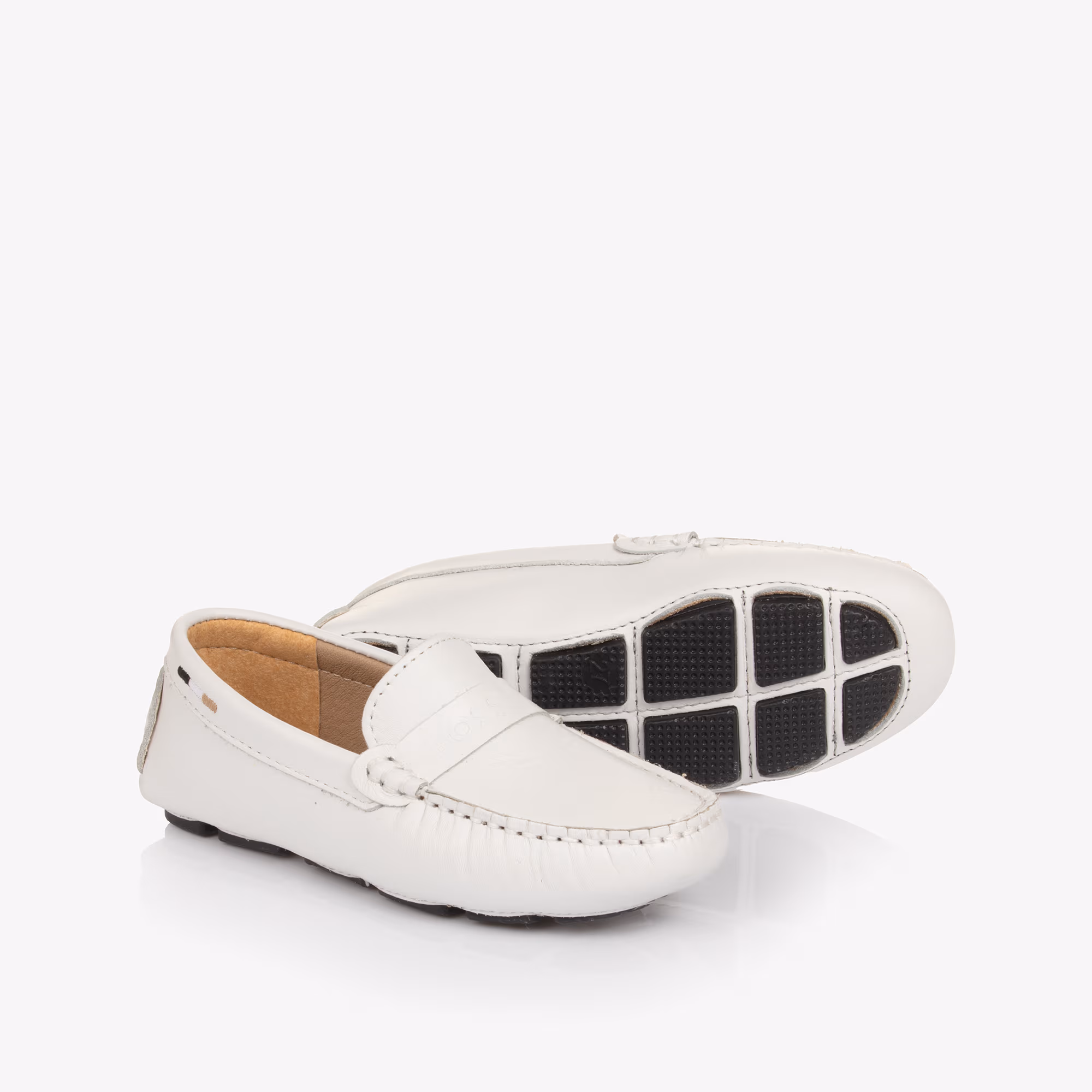 Relaxed White Moccasins
