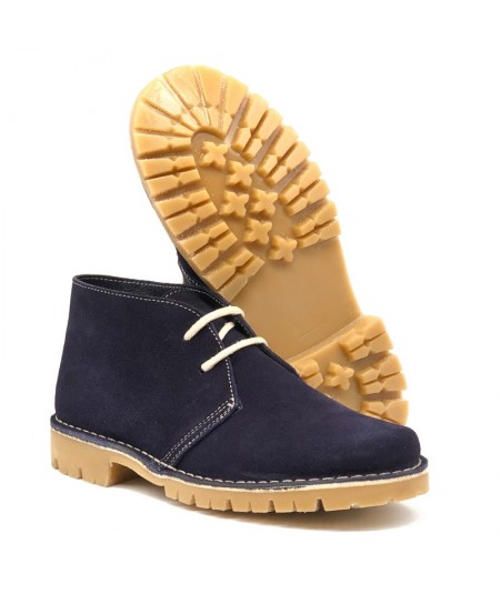 Rugged Navy Blue Desert Boots