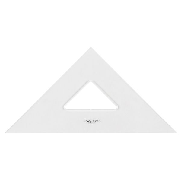 Set Square - 45/90 degrees - Clear