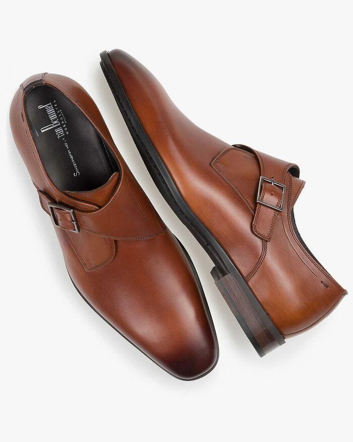 Sharp Cognac Monk Straps